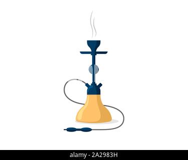 Rauchen Shisha Emblem. Shisha Banner. Nargile Hubbly-bubbly rauch Rohr- und Entspannung. Arabisch Lounge Cafe Bar und Menü hooka Rauch flachbild Abbildung Stock Vektor