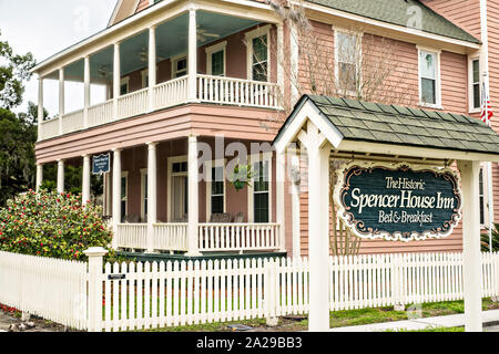 Die Spencer House Inn, einem kolonialen Haus- und B&B im historischen Stadtteil St Marys, Georgia. Stockfoto