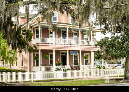 Die Spencer House Inn, einem kolonialen Haus- und B&B im historischen Stadtteil St Marys, Georgia. Stockfoto