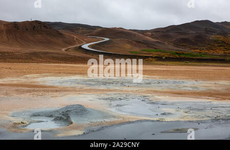 Die námafjall geothermale Region im Nordosten Islands. Stockfoto