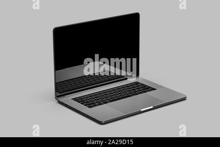 Laptop Vorlage auf Weiß isoliert. Mockup. Stockfoto