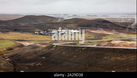 Die námafjall geothermale Region im Nordosten Islands. Stockfoto