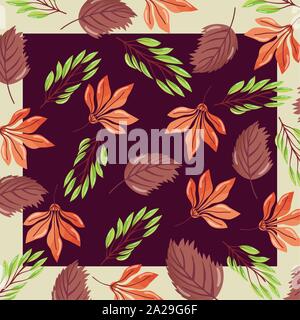 Willkommen Herbst Blätter banches Herbstlaubes banner Vector Illustration Stock Vektor