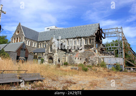 Cristchurch Kathedrale nach dem verheerenden Erdbeben im Jahr 2011 Stockfoto