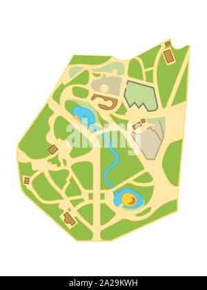 Karte der Stadt Gärten. Die geographische Lage und die Navigation touristische Stadt. Stock Vektor