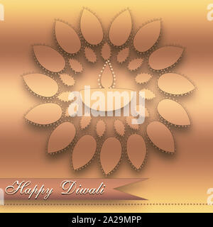 Ethnische festliche Grußkarte. Handarbeit Mandala Design für den Hintergrund. Premium ethnischen Grußkartenvorlage. Indische Happy Diwali festliche Karte drucken. Stockfoto