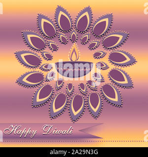 Ethnische festliche Grußkarte. Handarbeit Mandala Design für den Hintergrund. Premium ethnischen Grußkartenvorlage. Indische Happy Diwali festliche Karte drucken. Stockfoto