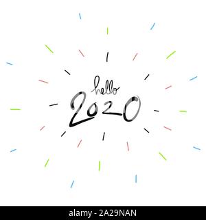 Hallo Wort funkeln Vector Illustration 2020 Stock Vektor