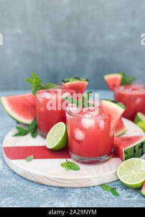 Wassermelone Minze und Limette Agua Fresca Wasser Stockfoto