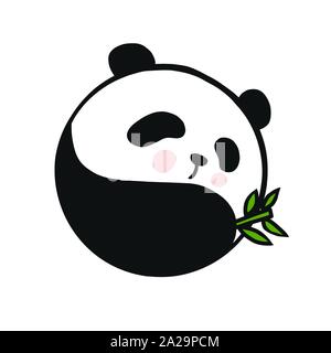 Yin Yang Panda niedlichen Logo Vektor Illustration Stock Vektor