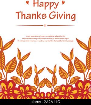 Grußkarte Thanksgiving, mit niedlichen Blätter im Herbst. Vektor Stock Vektor
