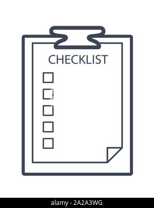 Checkliste Symbol. Kontrollkästchen plan Organizer. Vektor illustartion Stock Vektor