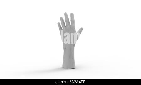 3D-Rendering von mehreren Händen in Weiß studio Hintergrund isoliert Stockfoto