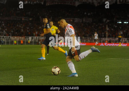 Buenos Aires, Argentinien. 01 Okt, 2019. Spieler im Spiel bei einem Match zwischen River Plate vs Boca Juniors gültig für die Copa Libertadores 2019 de America Halbfinale, im Estadio Monumental am 1. Oktober in Buenos Aires, Argentinien. Credit: Gabriel Sotelo/FotoArena/Alamy leben Nachrichten Stockfoto