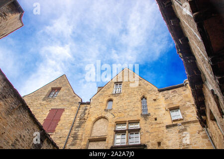 In Sarlat La Caneda - AM 08/26/2017 - Das malerische Dorf von Sarlat la Caneda in der Dordogne, Perigord Noir, Frankreich Stockfoto