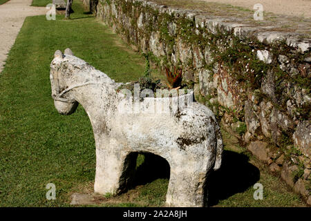 Vigo, Spanien - Blumentopf in den Gärten der fort Stockfoto