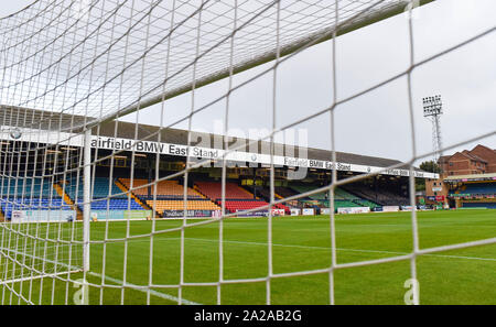 Das EFL-Trophäenspiel zwischen Southend United und Brighton und Hove Albion under 21s in Roots Hall Southend , 01. Oktober 2019 Foto Simon Dack / Tele-Bilder. : Nur redaktionelle Verwendung. Kein Merchandising. Für Fußballbilder gelten Einschränkungen für FA und Premier League. Keine Nutzung von Internet/Mobilgeräten ohne FAPL-Lizenz. Weitere Informationen erhalten Sie von Football Dataco Stockfoto