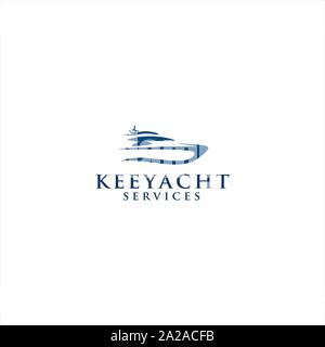 Line Art Yacht Logo Stock Vektor