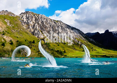 Frankreich, Tignes, flyboard Stockfoto