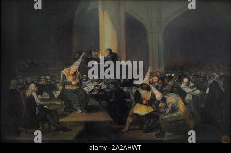 Francisco de Goya y Lucientes (1746-1828). Spanischer Maler. Die Inquisition Szene, 1808-1812. San Fernando Königliche Akademie der Schönen Künste in Madrid. Spanien. Stockfoto