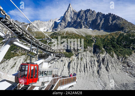 Das Eismeer, Mer de Glace, Chamonix-Mont-Blanc, Haute-Savoie, Frankreich Stockfoto