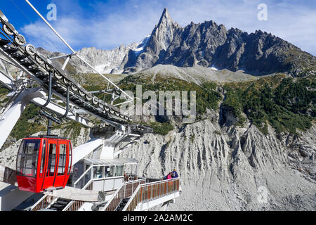 Das Eismeer, Mer de Glace, Chamonix-Mont-Blanc, Haute-Savoie, Frankreich Stockfoto