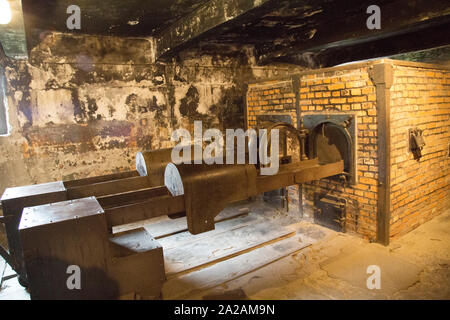 Öfen in den verbleibenden krematorien in Konzentrationslager Auschwitz I, Auschwitz, Polen Stockfoto