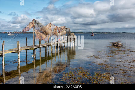 Kleine Jetty Pier in der Nähe von rødekro an Gendarmstien, Dänemark Stockfoto