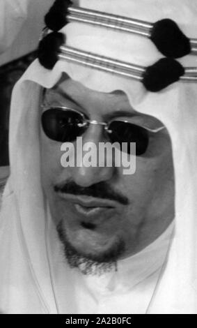 King Saud ibn Abd al-Aziz von Saudi-arabien verbrachte fünf Tage in Freiburg im Jahr 1959. Stockfoto