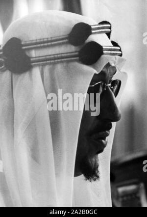 King Saud ibn Abd al-Aziz von Saudi-arabien verbrachte fünf Tage in Freiburg im Jahr 1959. Stockfoto