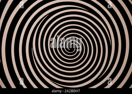 Optische Illusion, schwarz und weiß sich drehende Spiralen