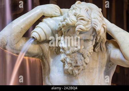 Catania - Die nächtlichen Detail der Brunnen Amenano von Tito Angelini (1837). Stockfoto