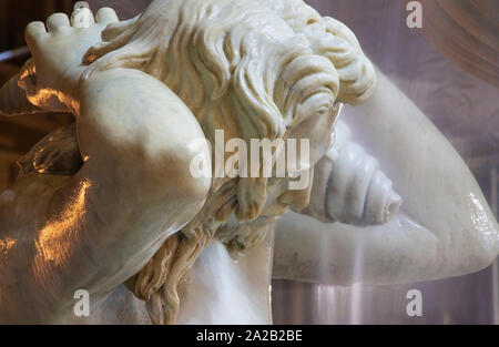 Catania - Die nächtlichen Detail der Brunnen Amenano von Tito Angelini (1837). Stockfoto