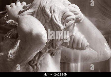 Catania - Die nächtlichen Detail der Brunnen Amenano von Tito Angelini (1837). Stockfoto