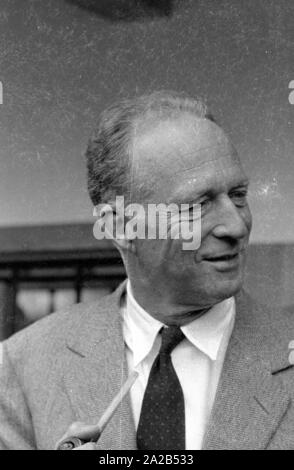 Exkursion der Hochadel um Leopold III., König von Belgien, zu Hinterriss in Tirol. Das Bild zeigt König Leopold III. Stockfoto