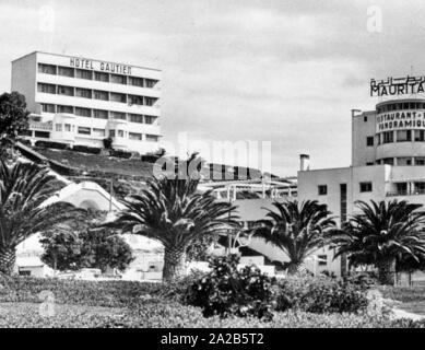 Das Hotel 'Gautier' im Marokkanischen Agadir. Aus dem Bericht 'Erdbeben in Agadir". Die 1960 Agadir Erdbeben zerstört fast die gesamte Stadt und ist die schwerste Naturkatastrophe in der Geschichte Marokkos angesehen. Stockfoto