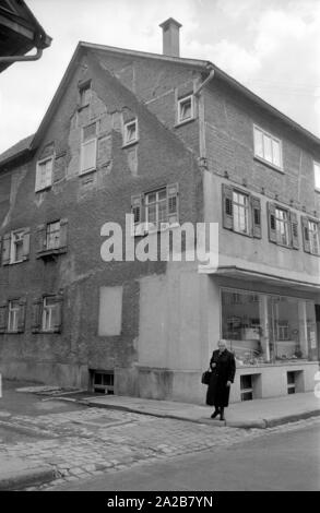 Renovierung bedürftigen alten Gebäude in Tuttlingen. Stockfoto