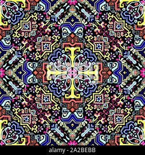 Abstrakte geometrische nahtlose Muster. Farbige Azteken Stil Muster. Stockfoto