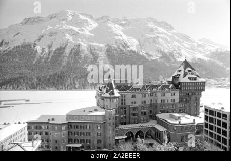 Außenansicht des Hotels "Badrutt's Palace" in St. Moritz. Stockfoto