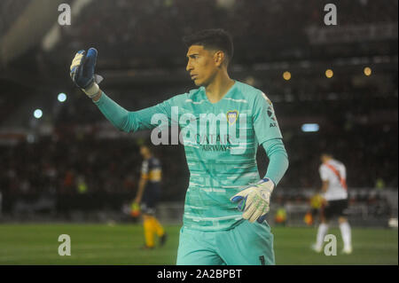 BUENOS AIRES, AR - 01.10.2019: RIVER PLATE X BOCA JUNIORS - Spieler im Spiel bei einem Match zwischen River Plate vs Boca Juniors gültig für die Copa Libertadores 2019 de America Halbfinale, im Estadio Monumental am 1. Oktober in Buenos Aires, Argentinien. (Foto: Gabriel Sotelo/Fotoarena) Stockfoto
