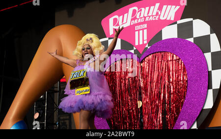 RuPaul Drag Race UK RuVeal an der Manchester Pride Live 2019 Stockfoto