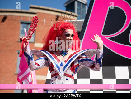 RuPaul Drag Race UK RuVeal an der Manchester Pride Live 2019 Stockfoto