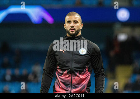 Kyle Walker (Manchester City) während der UEFA Champions League zwischen Manchester City und Dinamo Zagreb an der Etihad Stadium, Manchester, England am 1. Oktober 2019. Foto von James Gill. Stockfoto