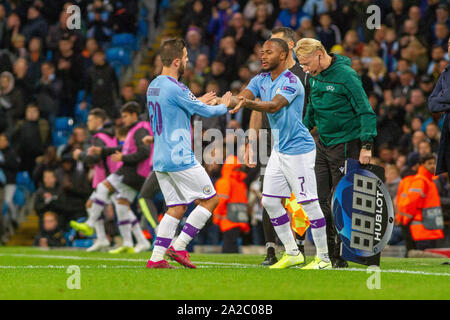 Manchester, Großbritannien. 01 Okt, 2019. Bernardo Silva (Manchester City) während der UEFA Champions League zwischen Manchester City und Dinamo Zagreb an der Etihad Stadium, Manchester, England am 1. Oktober 2019. Foto von James Gill. Credit: PRiME Media Images/Alamy leben Nachrichten Stockfoto