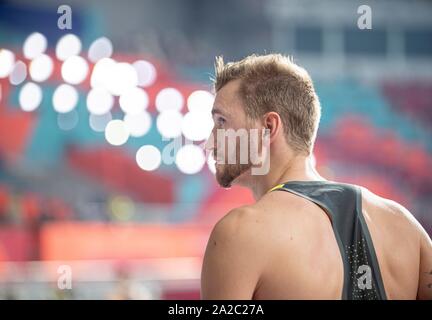 Doha, Katar. 01 Okt, 2019. Mateusz PRZYBYLKO (Deutschland). Hochsprung Qualifikation der Männer am 01.10.2019 Leichtathletik WM 2019 in Doha/Katar, vom 27.09. - 10.10.2019. | Verwendung der weltweiten Kredit: dpa/Alamy leben Nachrichten Stockfoto