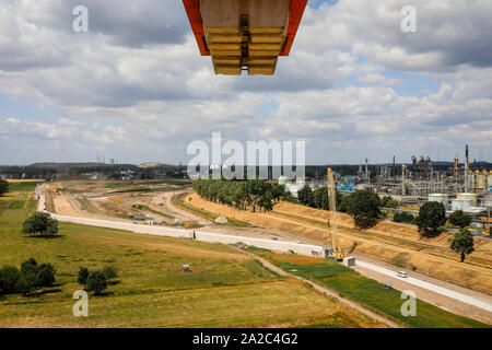 Oberhausen, Ruhrgebiet, Nordrhein-Westfalen, Deutschland - Emscher Umbau, Neubau der Emscher AKE Kanalisation, hier in der Holtener Fe Stockfoto