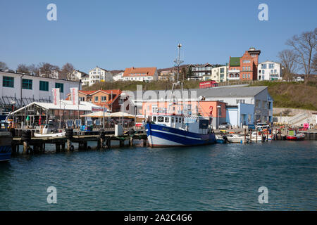 Hafen von Sassnitz, der Insel Rügen, Mecklenburg-Vorpommern, Deutschland, Europa Stockfoto