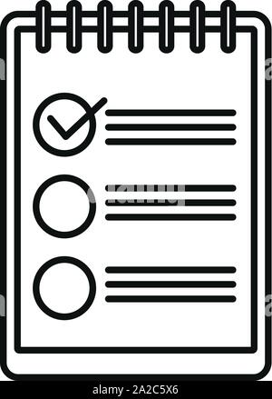 Checkliste Symbol. Übersicht Checkliste vektor Symbol für Web Design auf weißem Hintergrund Stock Vektor