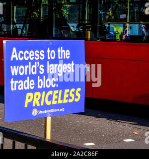 London, Oktober 2nd, 2019, öffentliche Proteste vor dem britischen Parlament oder Unterhaus über BREXIT und Großbritannien aus der EU am 31. Oktober, 20. Stockfoto