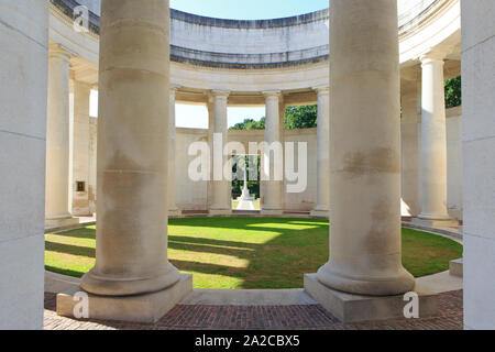 Die ploegsteert Denkmal für die Fehlende alliierte Soldaten des Ersten Weltkrieges (Cwgc) von Harold Chalton Bradshaw in Comines-Warneton, Belgien Stockfoto